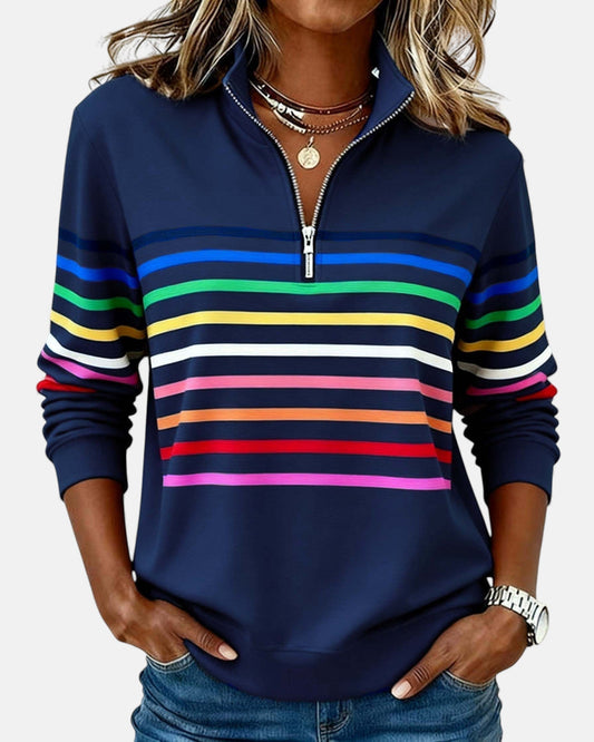 MÉLINE | PULL RAYÉ À COL ZIPPÉ