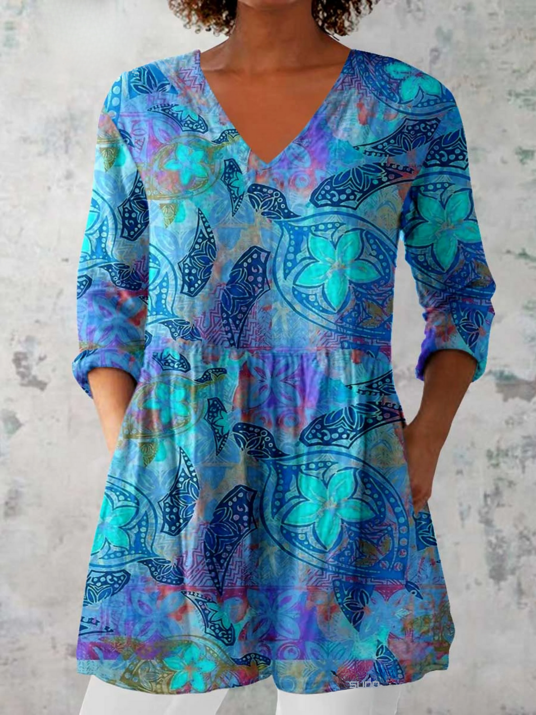 Riley | Longue Blouse à Motif Expressif