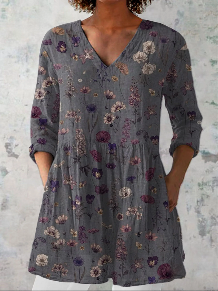 Kira | Longue Blouse à Motif Expressif