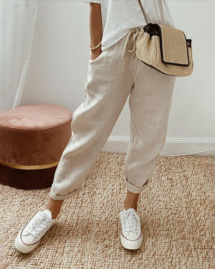 Manon | Pantalon Fluide Taille Haute