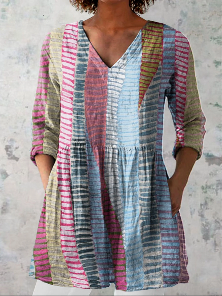 Noa | Longue Blouse à Motif Expressif