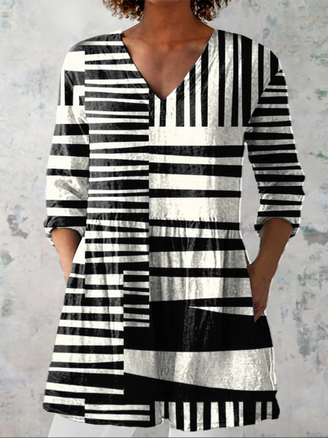 Quinn | Longue Blouse à Motif Expressif