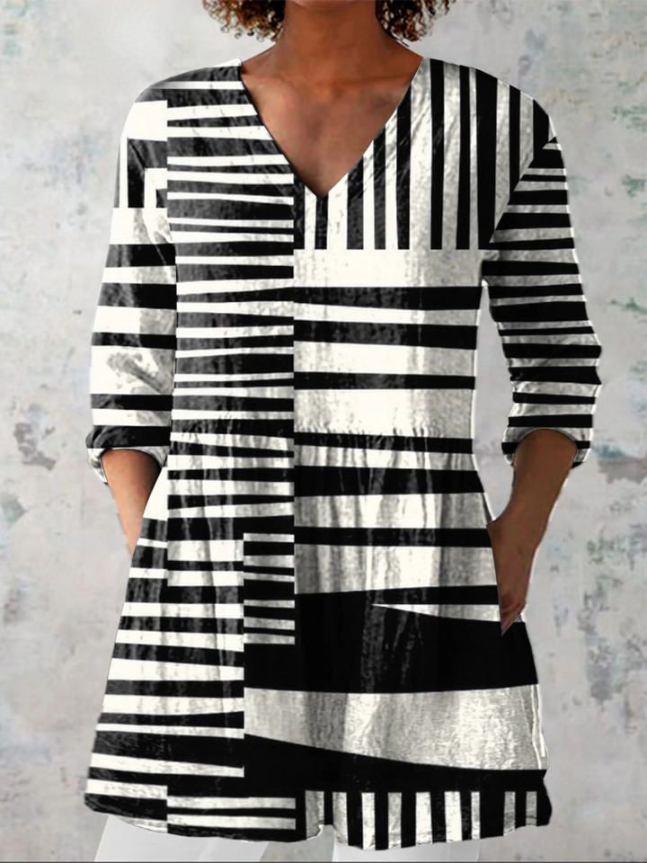 Quinn | Longue Blouse à Motif Expressif