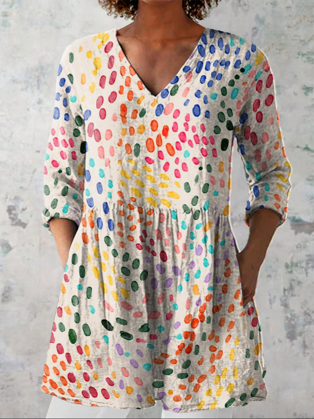 Noelle | Longue Blouse à Motif Expressif