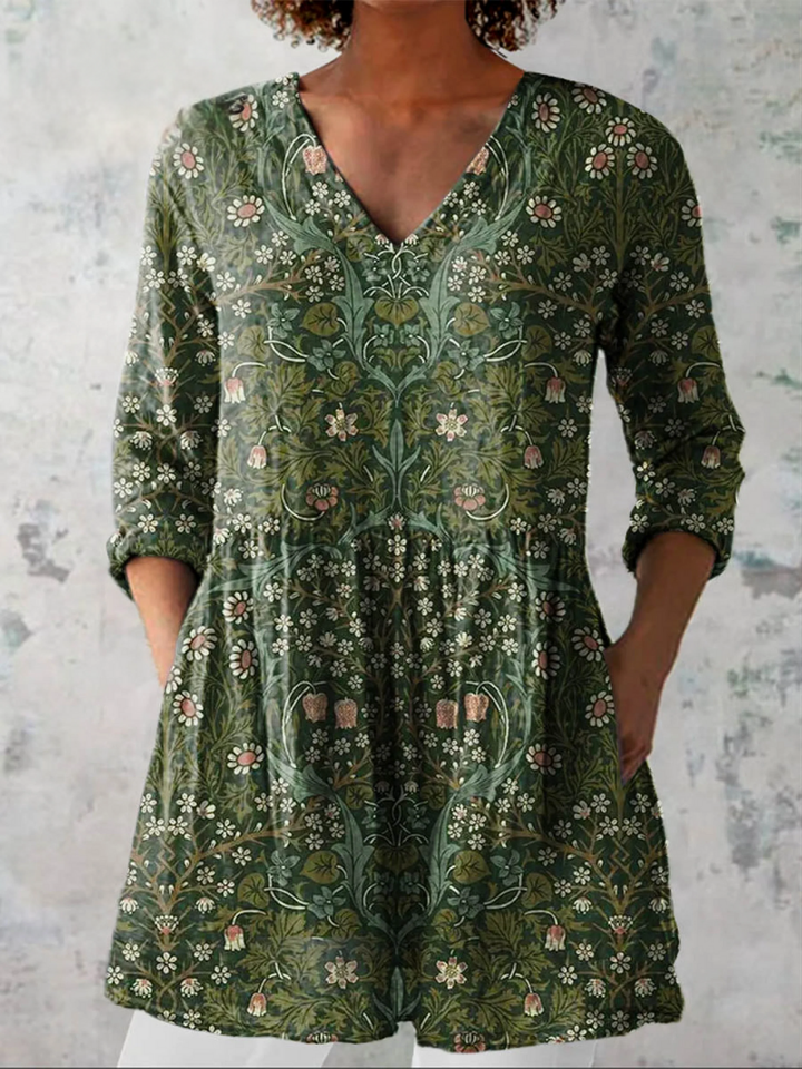 Skye | Longue Blouse à Motif Expressif