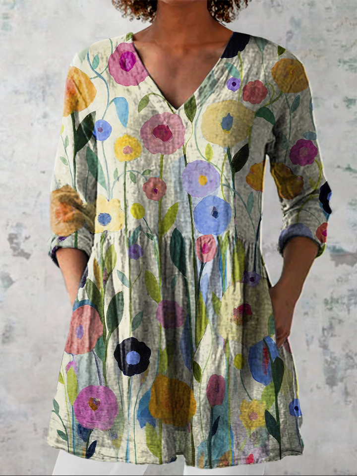 Remi | Longue Blouse à Motif Expressif