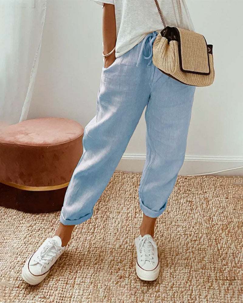 Manon | Pantalon Fluide Taille Haute