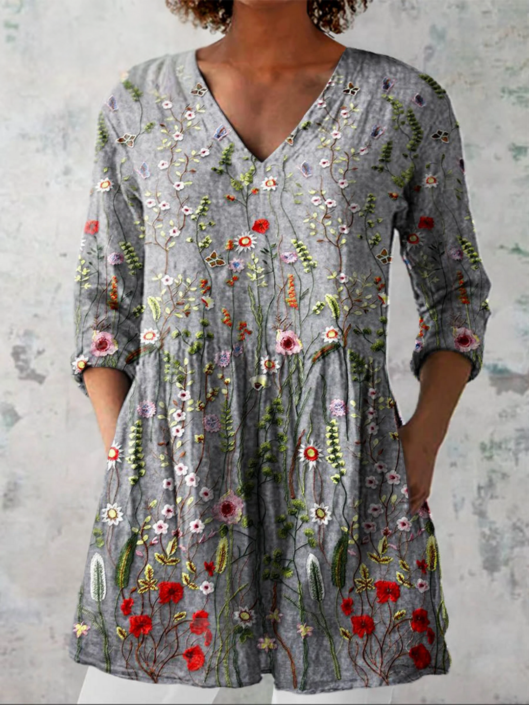 Sloane | Longue Blouse à Motif Expressif