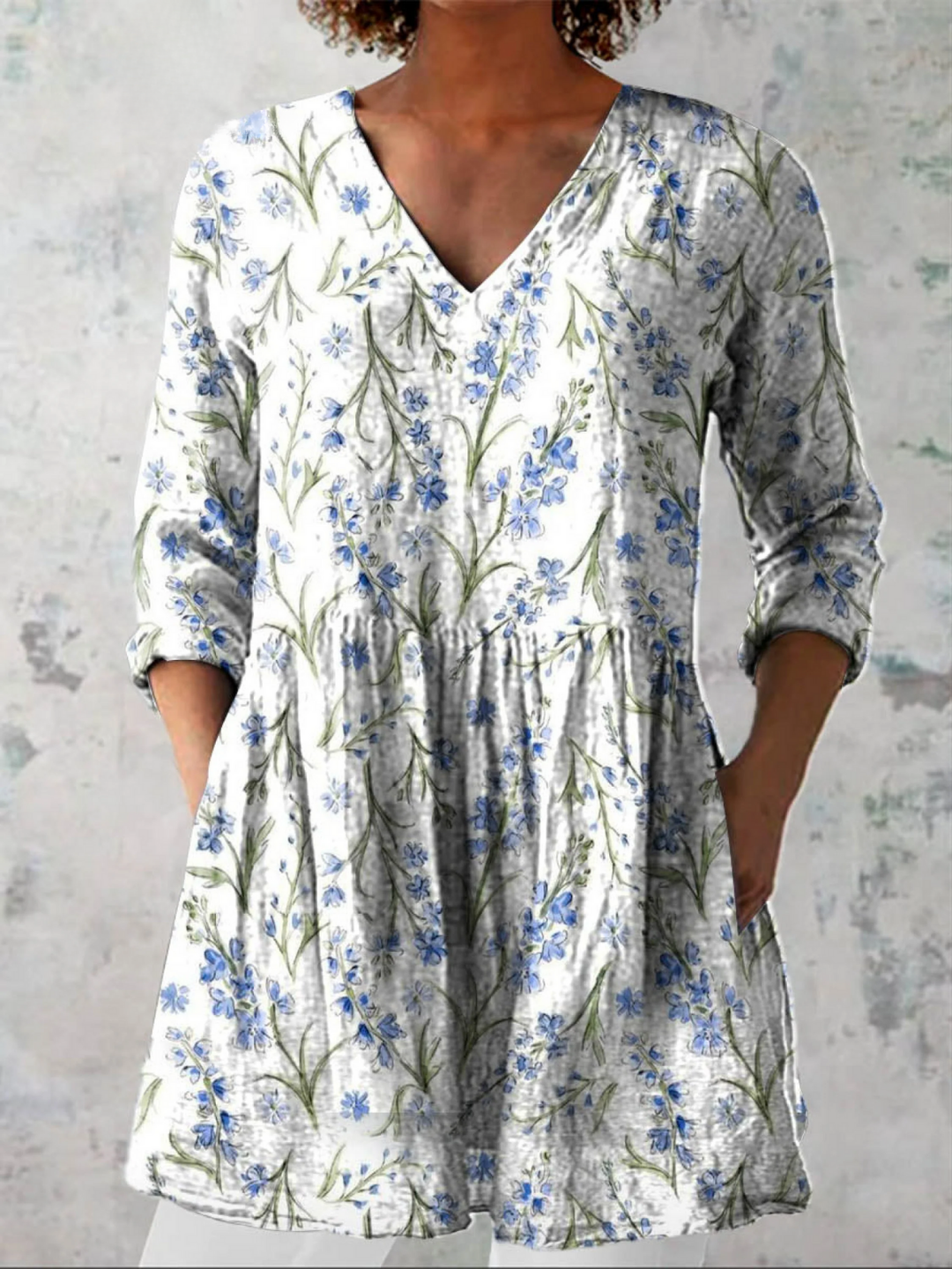 Brielle | Longue Blouse à Motif Expressif