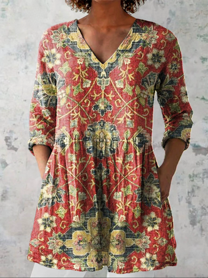 Wren | Longue Blouse à Motif Expressif