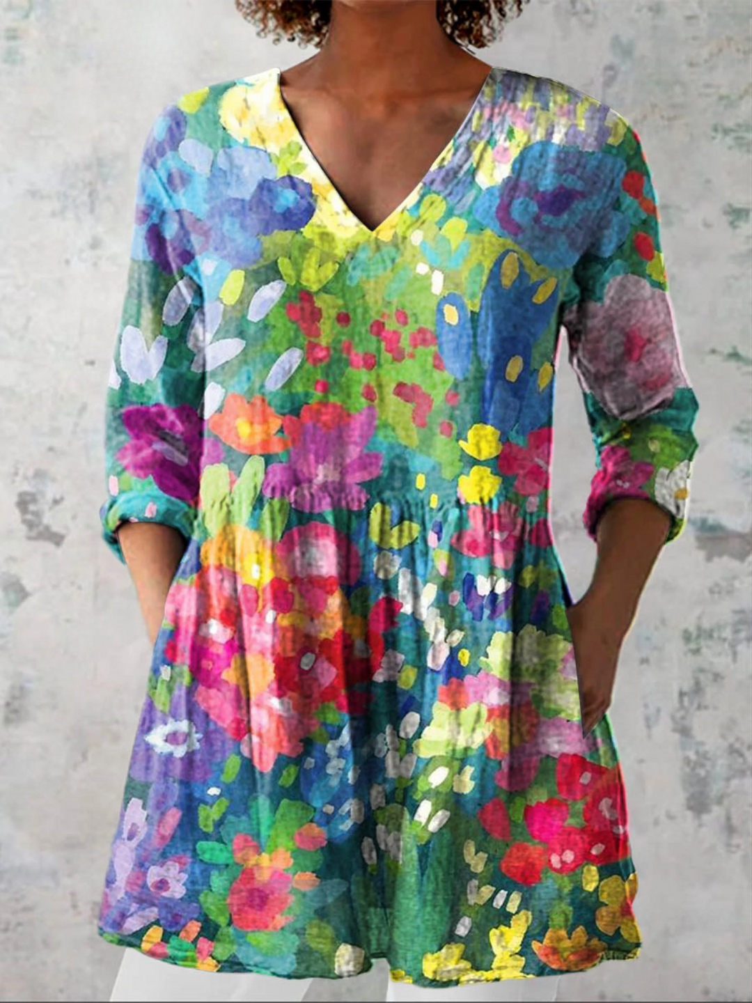 Eden | Longue Blouse à Motif Expressif