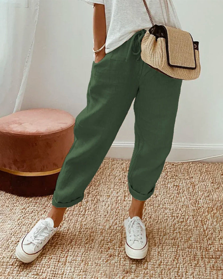 Manon | Pantalon Fluide Taille Haute