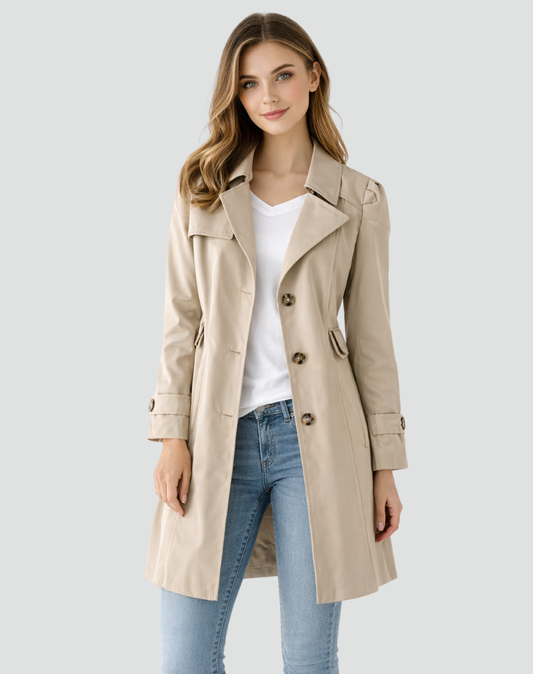 LÉA | TRENCH CLASSIQUE À REVERS CHIC