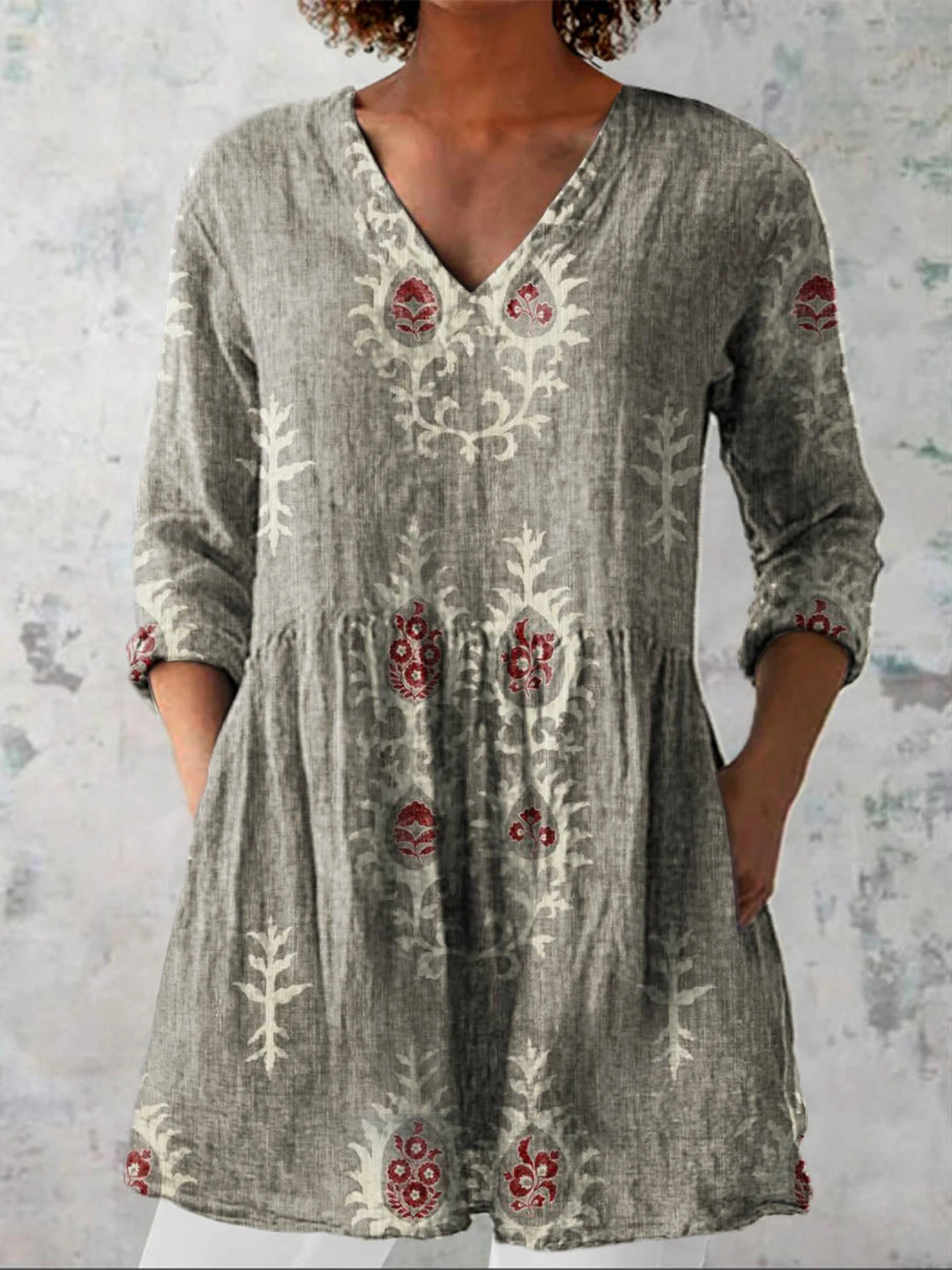 Blair | Longue Blouse à Motif Expressif