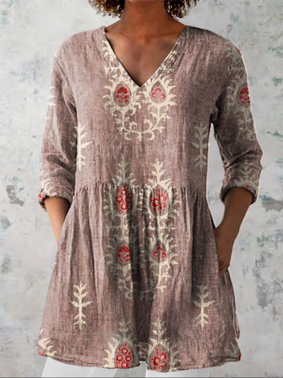 Blair | Longue Blouse à Motif Expressif