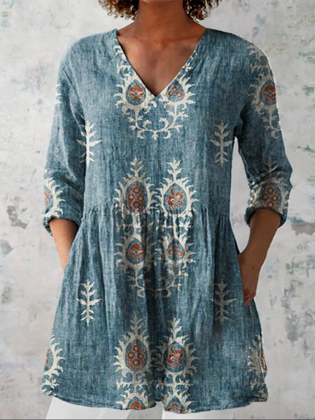 Blair | Longue Blouse à Motif Expressif