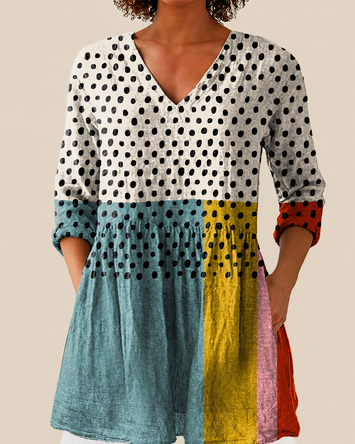 Nola | Longue Blouse à Motif Expressif