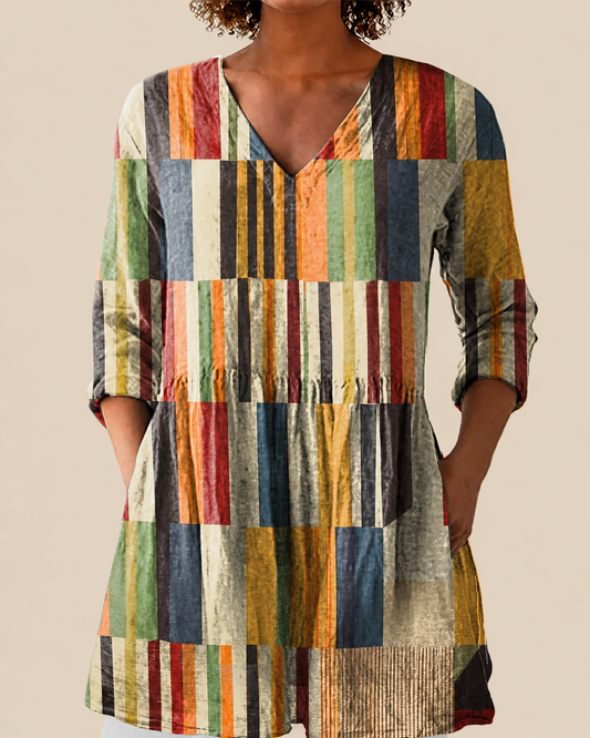 AVERY | LONGUE BLOUSE À MOTIF EXPRESSIF