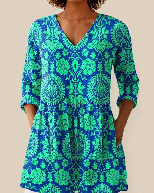 ROMY | LONGUE BLOUSE À MOTIF EXPRESSIF