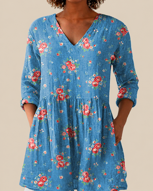 AYLA | LONGUE BLOUSE À MOTIF EXPRESSIF