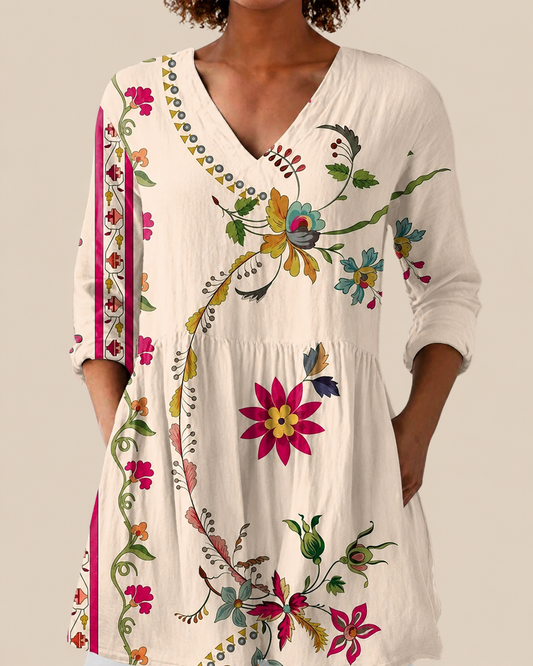 ARIA | LONGUE BLOUSE À MOTIF EXPRESSIF