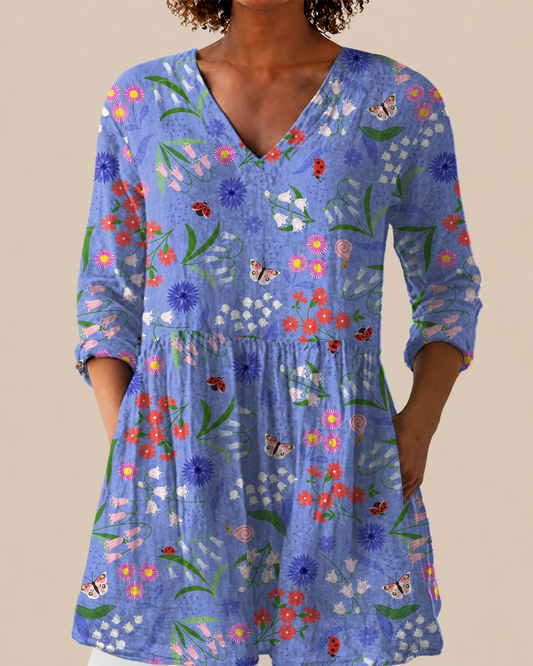 AMELIE | LONGUE BLOUSE À MOTIF EXPRESSIF