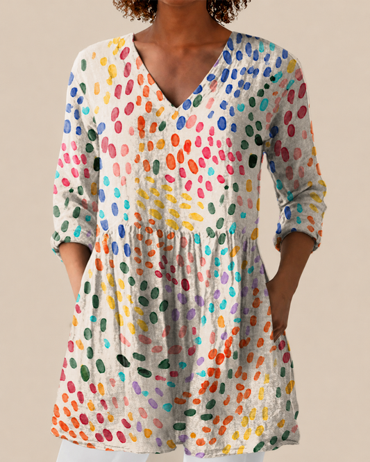 NOELLE | LONGUE BLOUSE À MOTIF EXPRESSIF