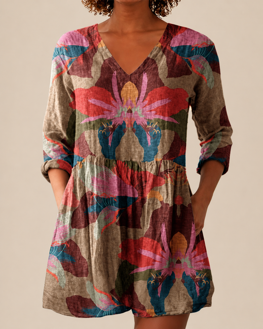 ALINA | LONGUE BLOUSE À MOTIF EXPRESSIF