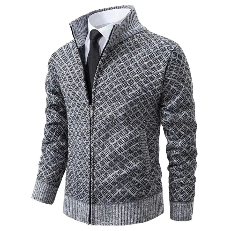 BASTIEN | CARDIGAN ZIPPÉ À MOTIFS GÉOMÉTRIQUES
