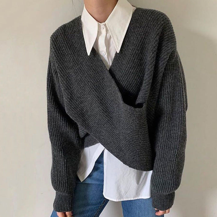 Élise | Pull Croisé Col V