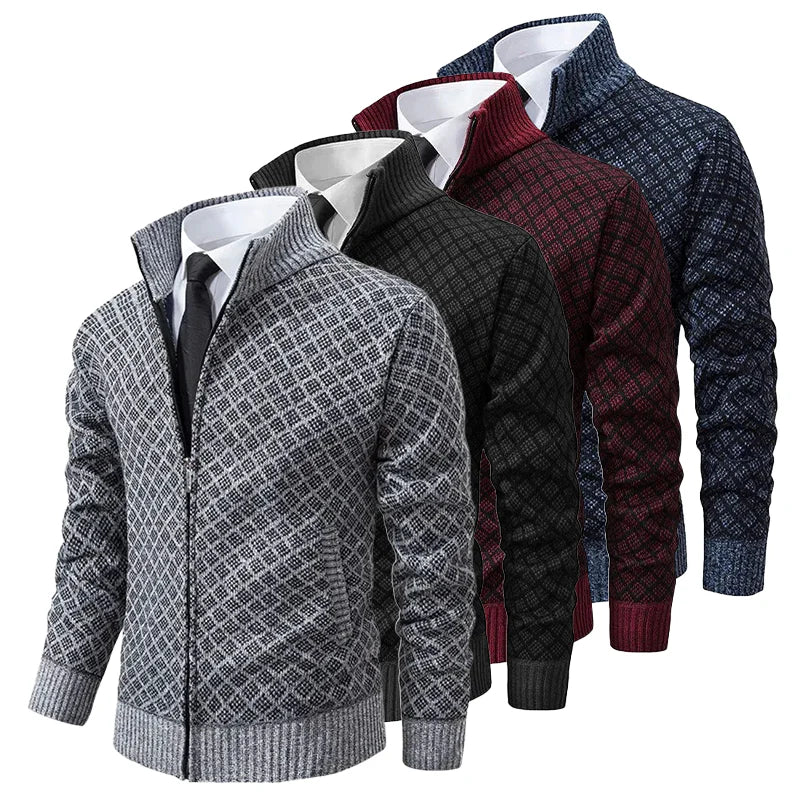 BASTIEN | CARDIGAN ZIPPÉ À MOTIFS GÉOMÉTRIQUES