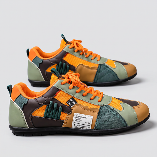 Milo sneakers rétro colorées - photo studio fond gris