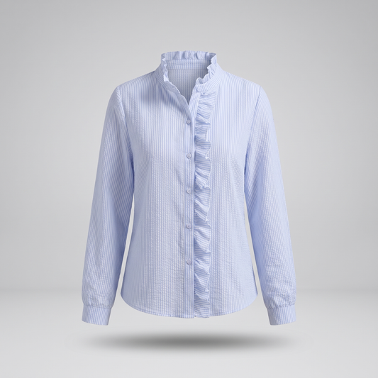 Clara blouse chic détails raffinés - photo studio fond gris