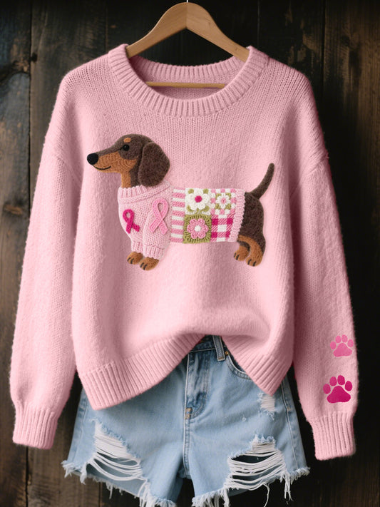 LOUISON | PULL MOTIF TECKEL JOYEUX